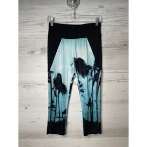 Betsey Johnson Leggings Womens Small Palm Tree Print Cropped Yoga Pants